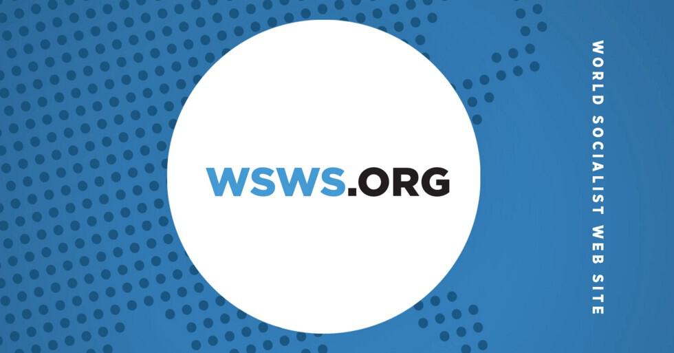 Logo for WSWS.org, the World Socialist Web Site, on a blue background with dotted pattern.